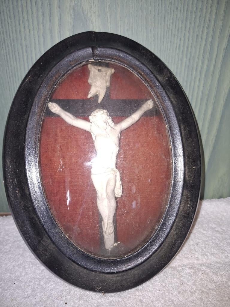 oude kader-relikwie Christus, begin 1900, Antiek en Kunst, Ophalen of Verzenden