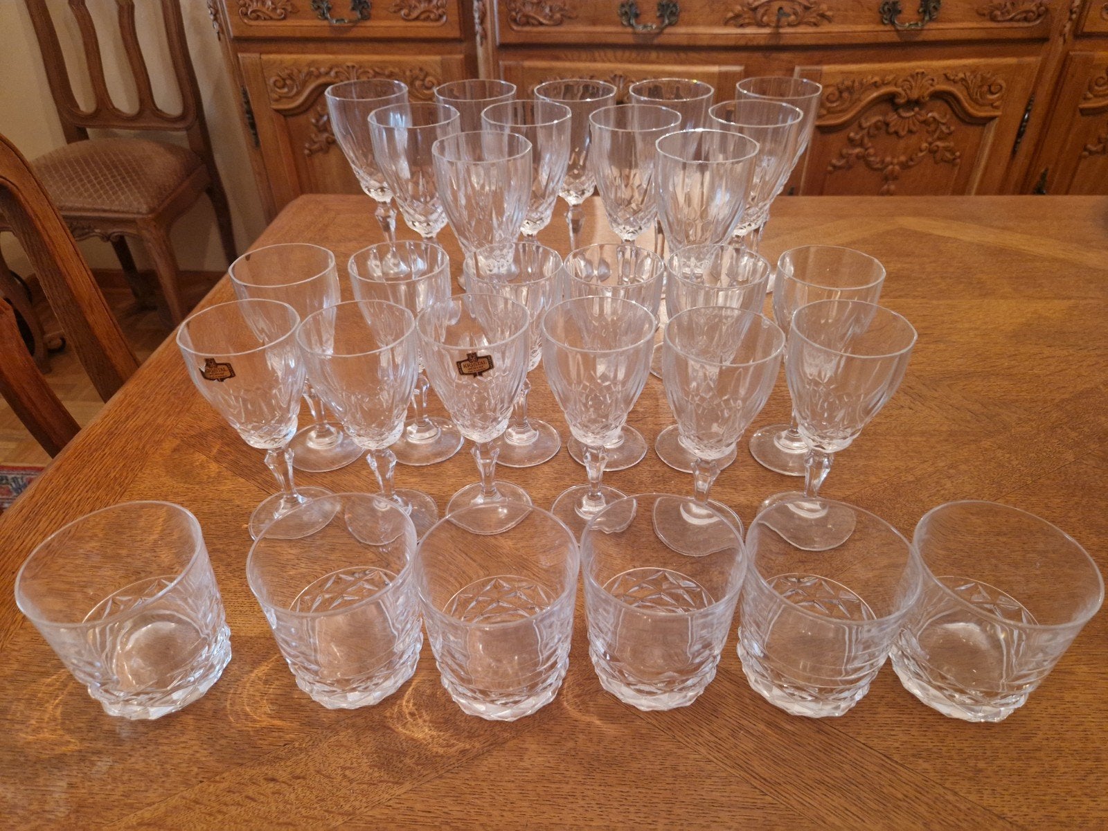 Grote set van vintage kristalglas - Kristal Zaječar, Antiek en Kunst, Ophalen