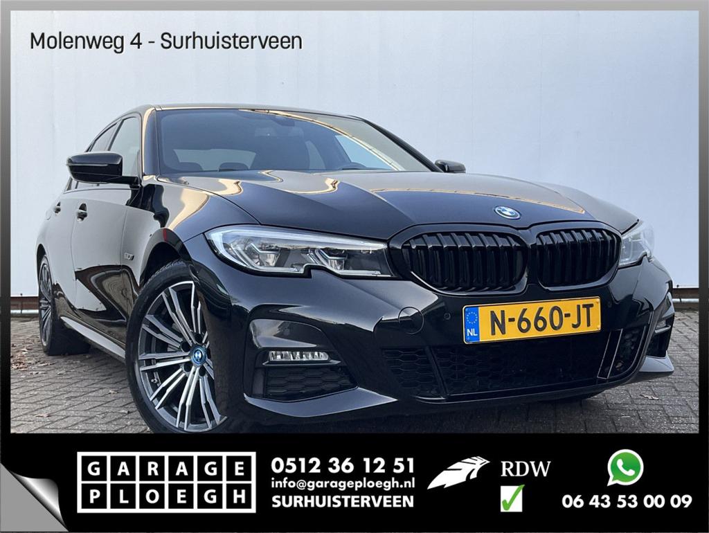 BMW 320 3-serie 320e PHEV M-Sport Edition Plus Leer SOH 94%, Automaat, Navigatiesysteem, Zwart, 31 g/km