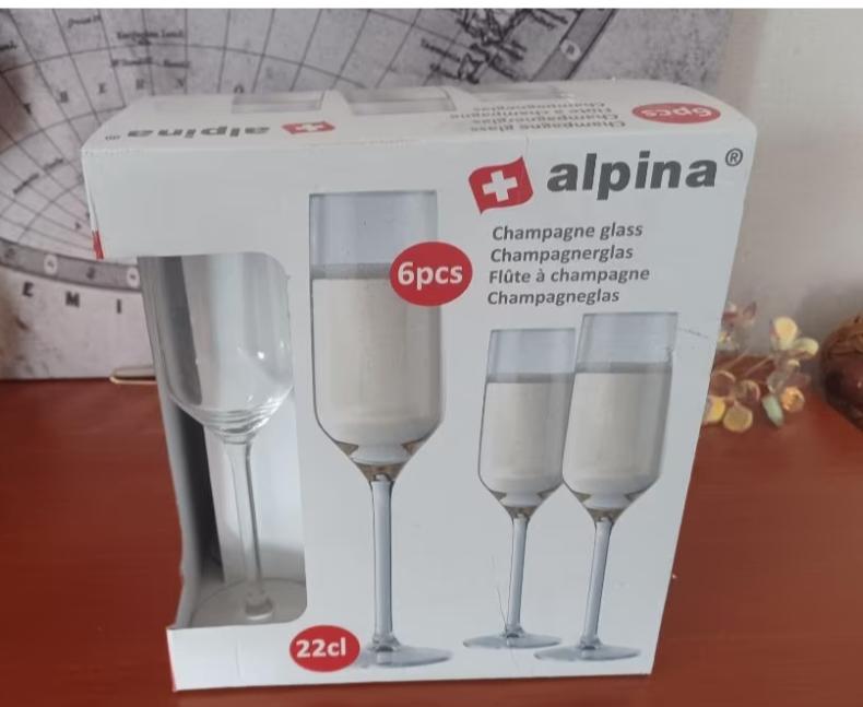 NIEUW in doos: Alpina Champagneglazen (22cl), meerdere stuks, Ophalen of Verzenden, Nieuw, Overige typen