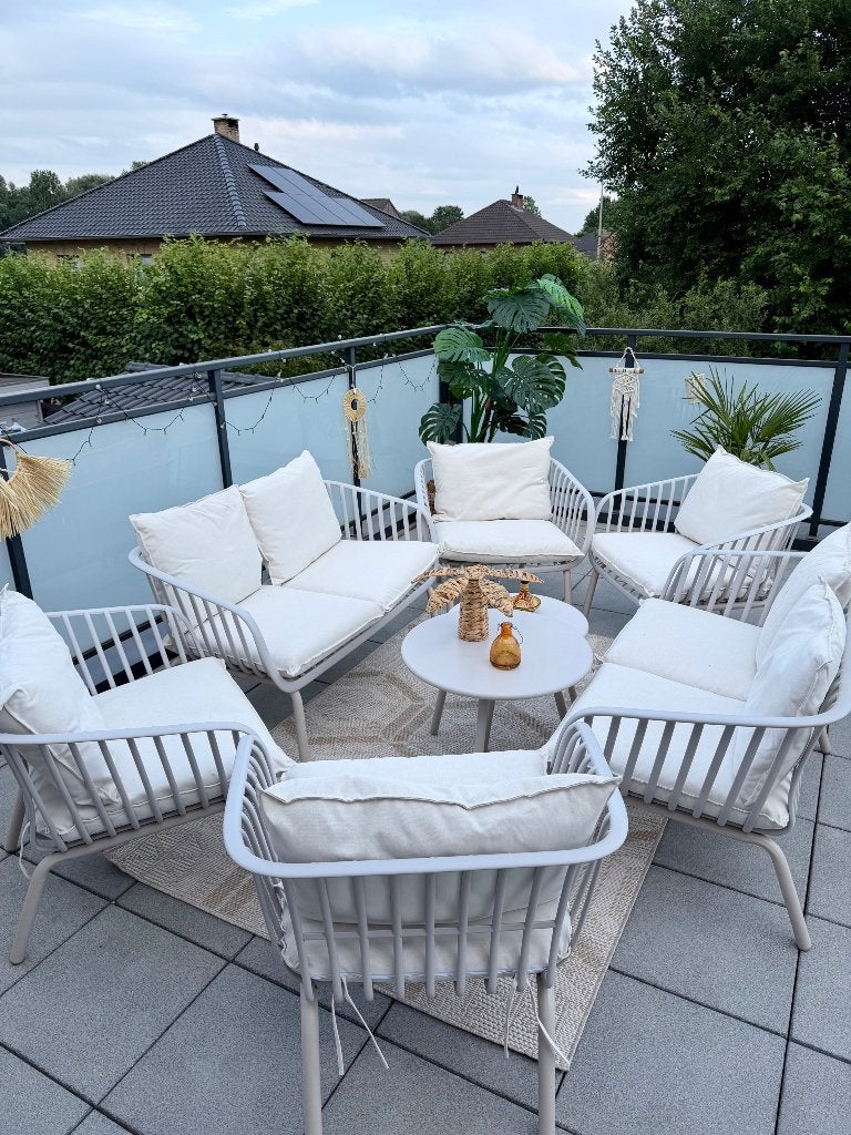 2x Lizz Loungeset/ aluminium – ook afzonderlijk te koop, Tuin en Terras, Tuinsets en Loungesets, Zo goed als nieuw, Loungeset