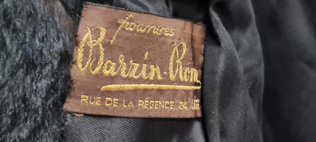 Vintage dames jas Fourrures Barzin Rome Liège, Maat 38/40 (M), Zwart, FOURRURES BARZIN, Ophalen of Verzenden