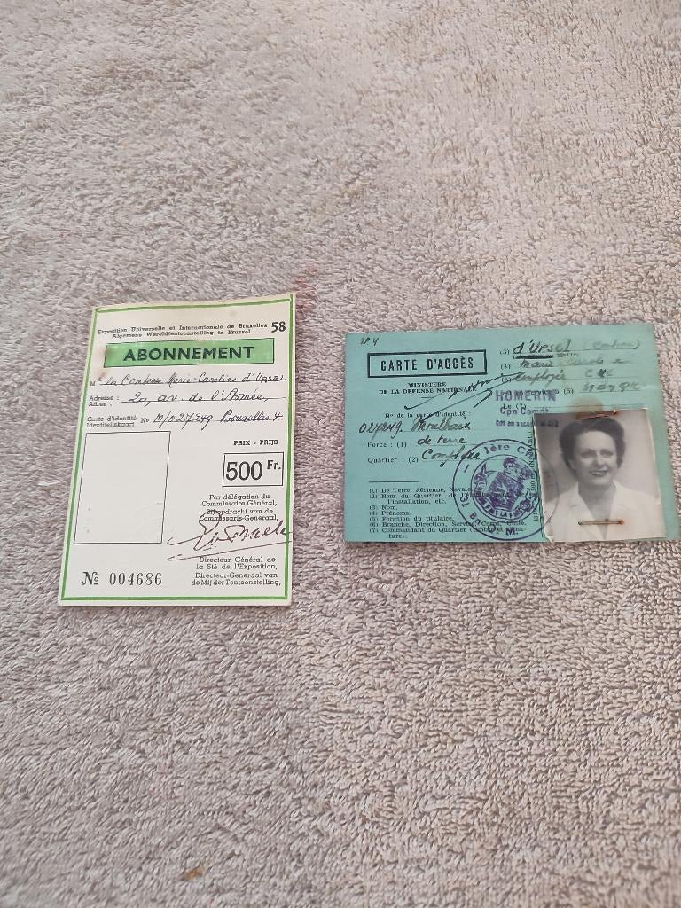 Expo 58, Abonnement en toegangskaart., Verzamelen, Overige Verzamelen, Ophalen, Gebruikt