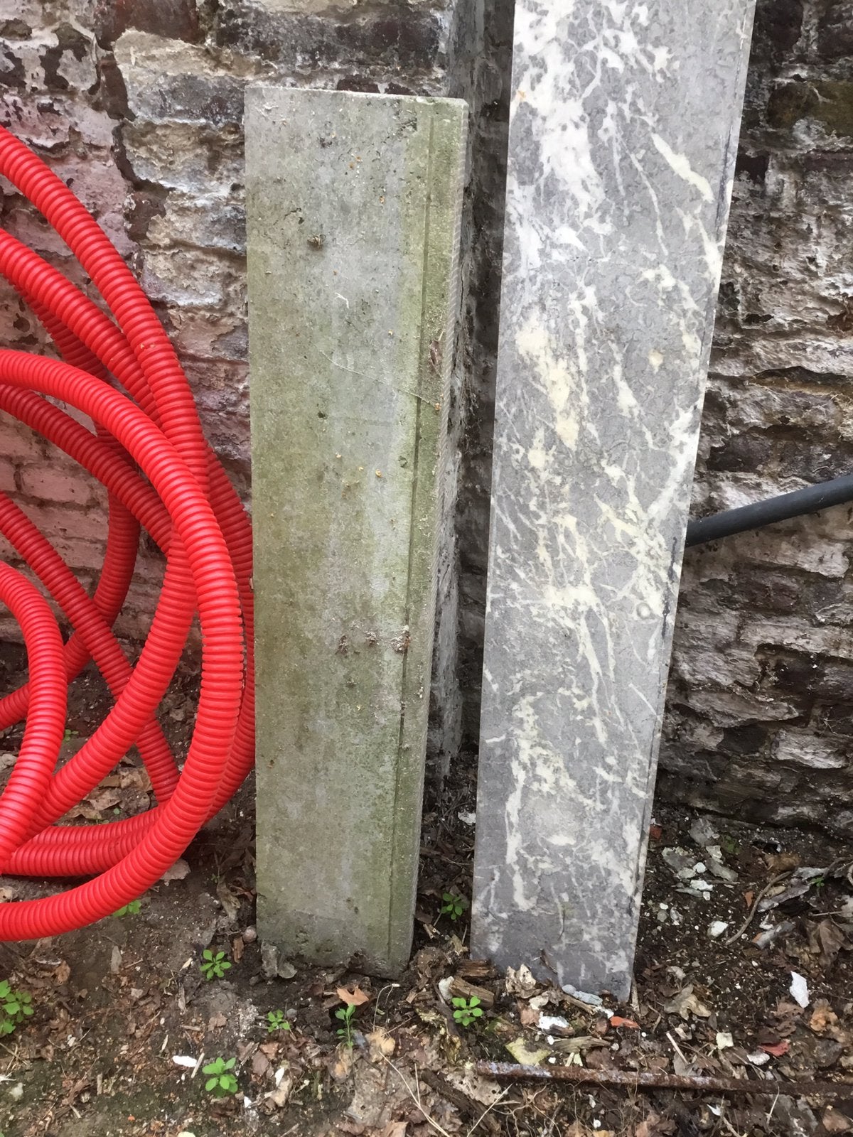 Stuk marmer grijs/wit    gratis, Doe-het-zelf en Bouw, Ophalen, Gebruikt