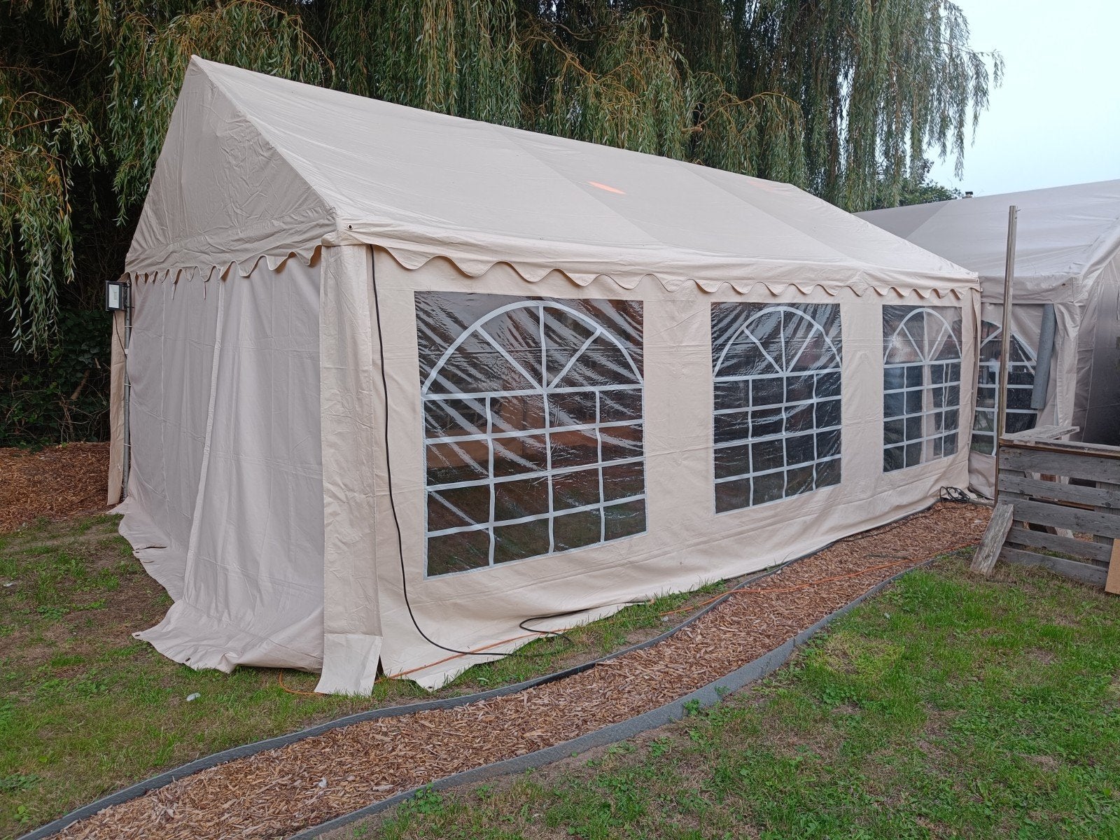 Partytent 6m op 4m, Tuin en Terras, Ophalen, Gebruikt, Partytent, 2 meter of meer