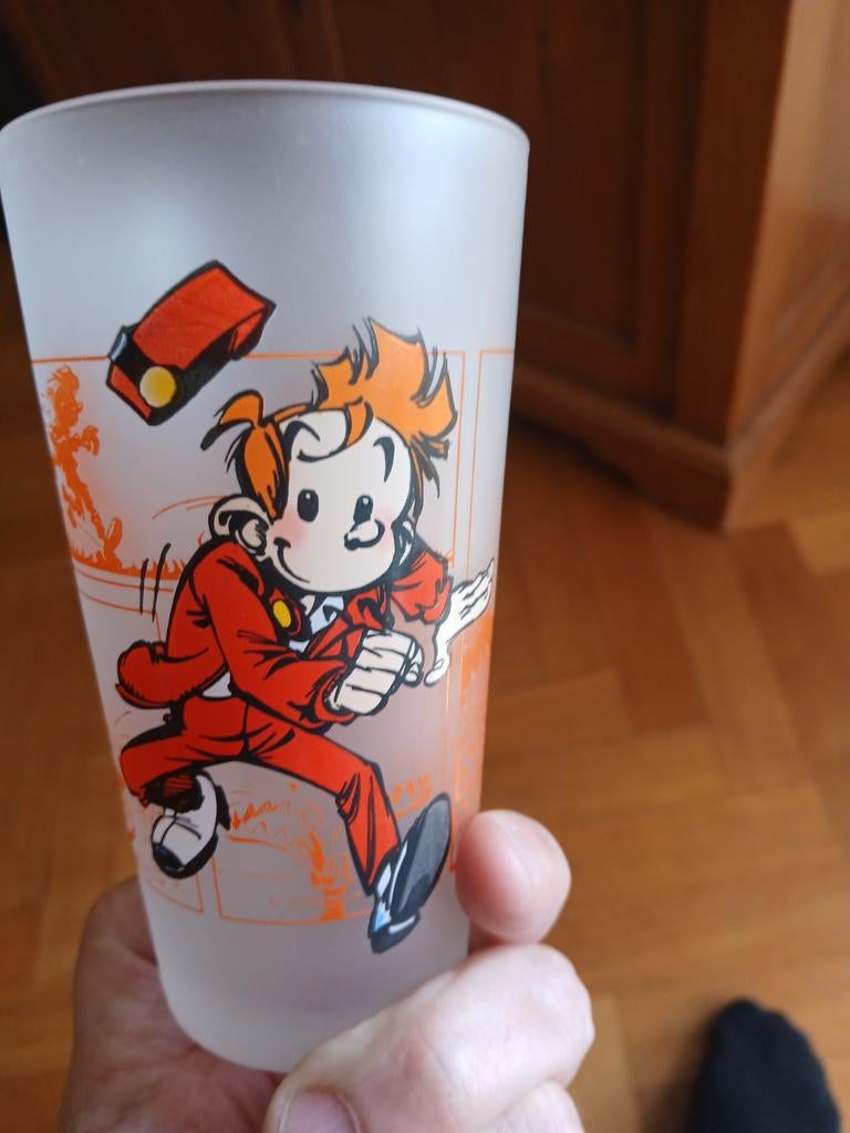 Verre Spirou Robbedoes Quick 2001, Verzamelen, Ophalen of Verzenden, Zo goed als nieuw, Waterglas