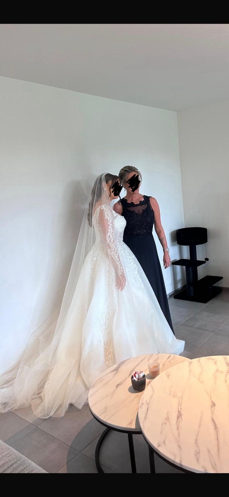 Trouwjurk + sluier, Enlèvement, Comme neuf, Robe de mariée