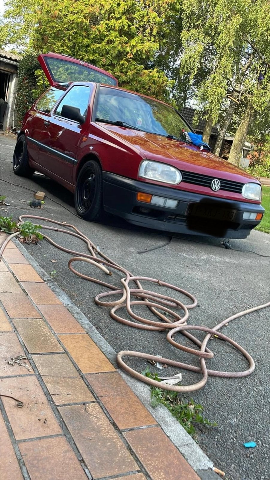 golf mk3 oldtimer, Autos, Rouge, Achat, Boîte manuelle, Noir