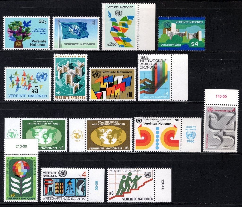 NATIONS UNIES - VIENNE Année 1979-1980 MNH, Envoi, Autres pays, Non oblitéré