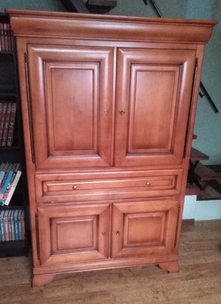 TV-kast kersen massief + fineer, Huis en Inrichting, Ophalen, 100 tot 150 cm, Zo goed als nieuw, Kersenhout