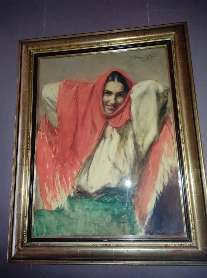 Herman Richir – Paysanne Russe (1924) - Gesigneerd werk, Antiek en Kunst, Ophalen, Portret of Personen, Impressionistisch, Gedateerd