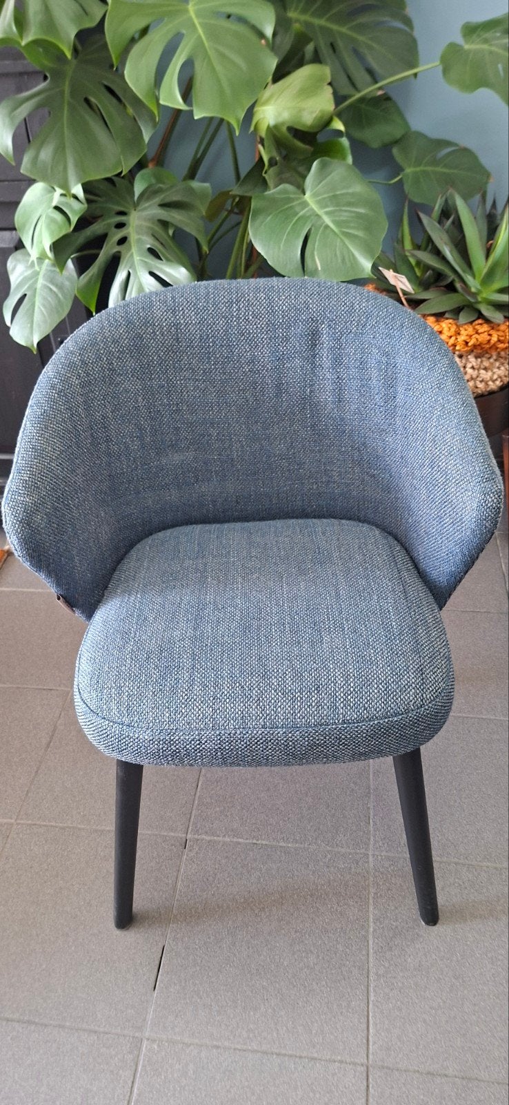 Eetkamerstoelen grof geweven stof blauw, Huis en Inrichting, Stoelen, Ophalen, Stof