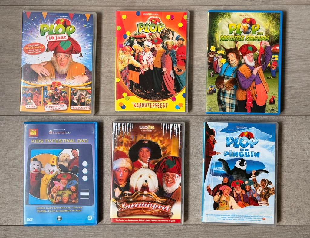 6 Plop Dvd’s, paashaas, 10 jaar plop, kabouterfeest, pinguin, Cd's en Dvd's, Dvd's | Kinderen en Jeugd, Zo goed als nieuw, Ophalen of Verzenden
