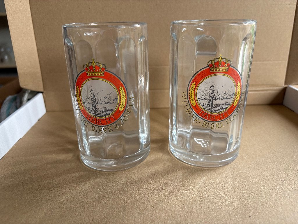 Haecht Witbier - 2 bierpullen, Ophalen of Verzenden, Zo goed als nieuw, Glas of Glazen, Overige merken
