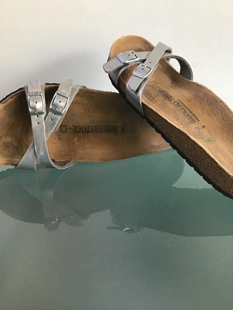 Birkenstock zilveren slippers 41 | Gratis verzenden, Slippers, Overige kleuren, Verzenden, Zo goed als nieuw