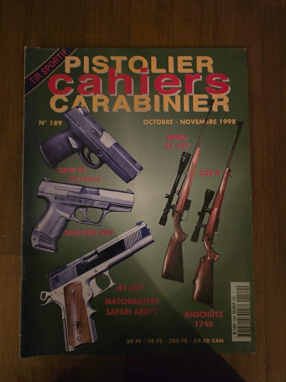 Pistolier Cahiers Carabinier n189 – Octobre-Novembre 1998 –, Enlèvement ou Envoi