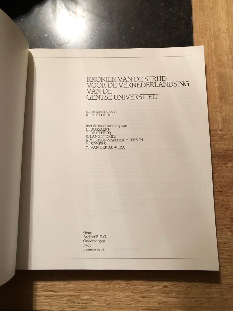 Kroniek van de strijd voor de vernederlandsing van de Gentse, Gelezen, K. De Clerck, Maatschappij en Samenleving, Ophalen of Verzenden