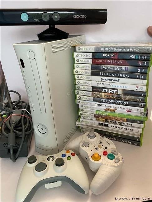 XBOX 360 + 19 games, Games en Spelcomputers, Spelcomputers | Xbox 360, Ophalen, Gebruikt, Met 2 controllers, Met games