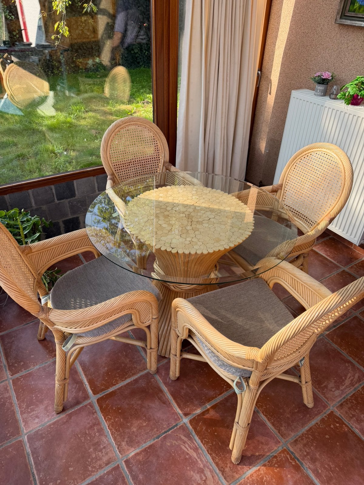 Rotan salon, Ophalen, Gebruikt, Rotan, 6 zitplaatsen
