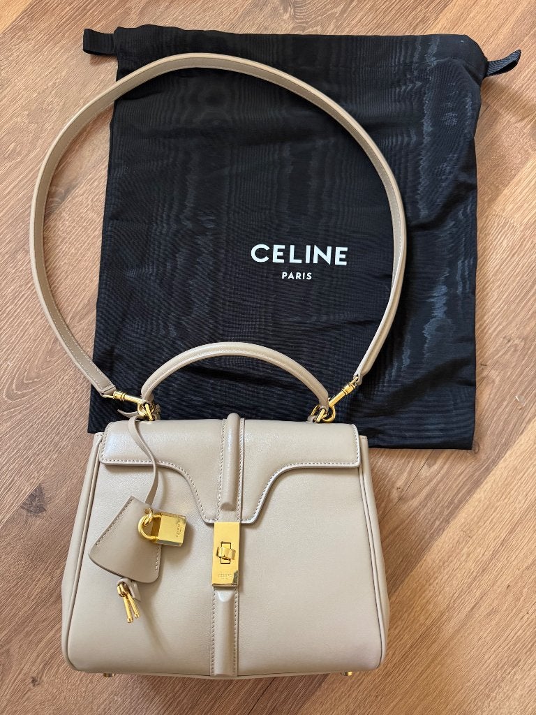 Celine small 16 Bag modern taupe, Bijoux, Sacs & Beauté, Enlèvement, Comme neuf, Beige, Sac à main