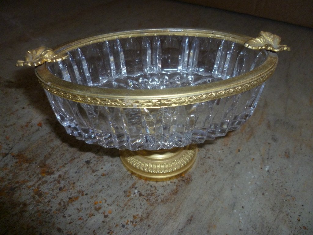 KRISTALLEN COUPE MET KOPER, Antiek en Kunst, Ophalen