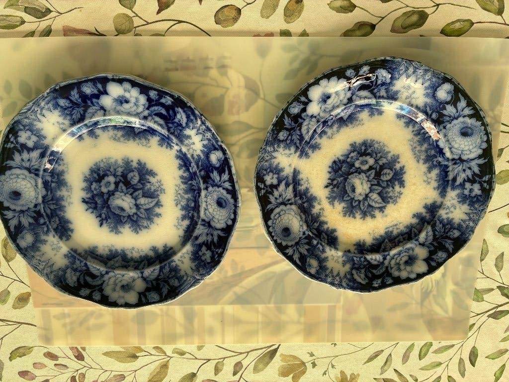 2 antieke Borden Boch blue jardinière 1890, Ophalen of Verzenden, Geschiedenis