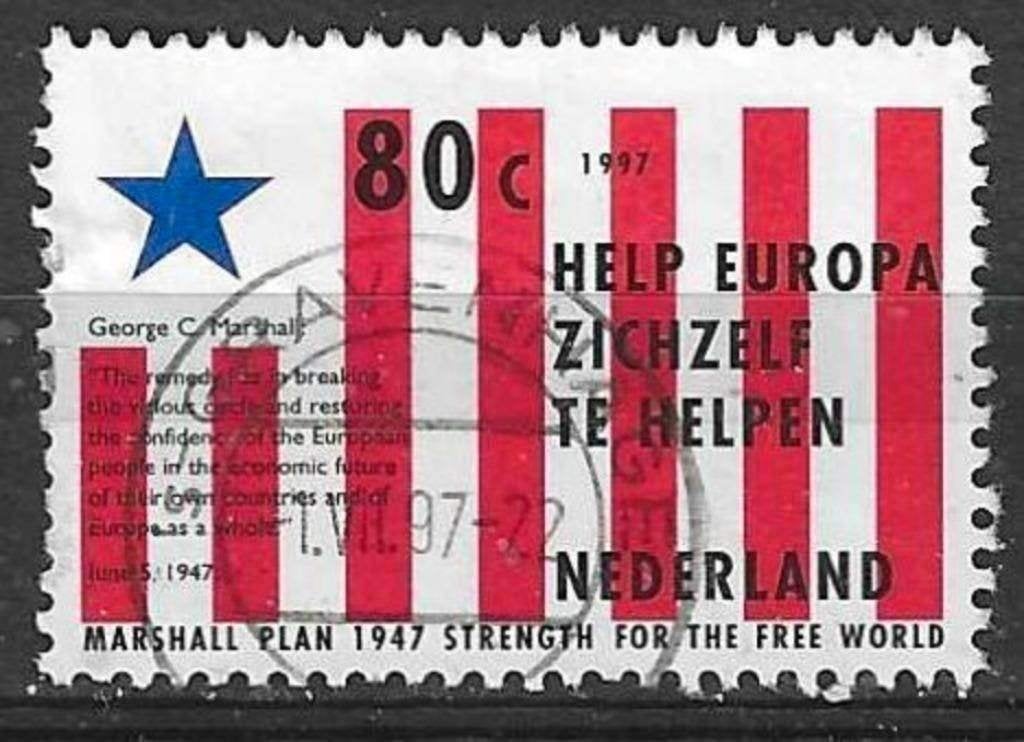 Pays-Bas 1997 - Yvert 1593 - Plan Marshall (ST), Timbres & Monnaies, Timbres | Pays-Bas, Envoi, Affranchi