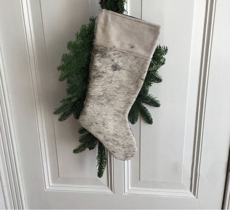 Koeienhuid kerstsok zwart wit 50x24cm | Lederstore, Enlèvement ou Envoi, Neuf
