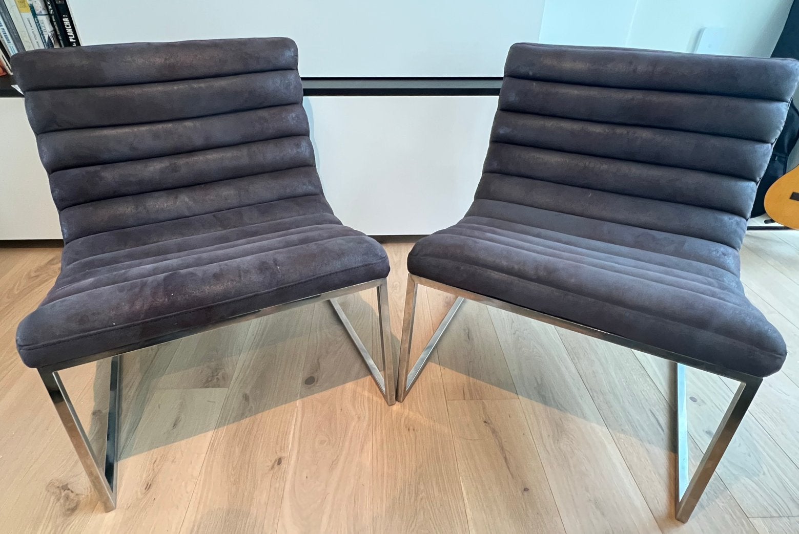 Twee Parijse Christopher Knight design loungestoelen, Huis en Inrichting, Ophalen, Zo goed als nieuw, 75 tot 100 cm, Leer