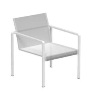 tuin stoel Aura low dining in pearl grey zand, Ophalen of Verzenden, Nieuw, Aluminium, Stapelbaar