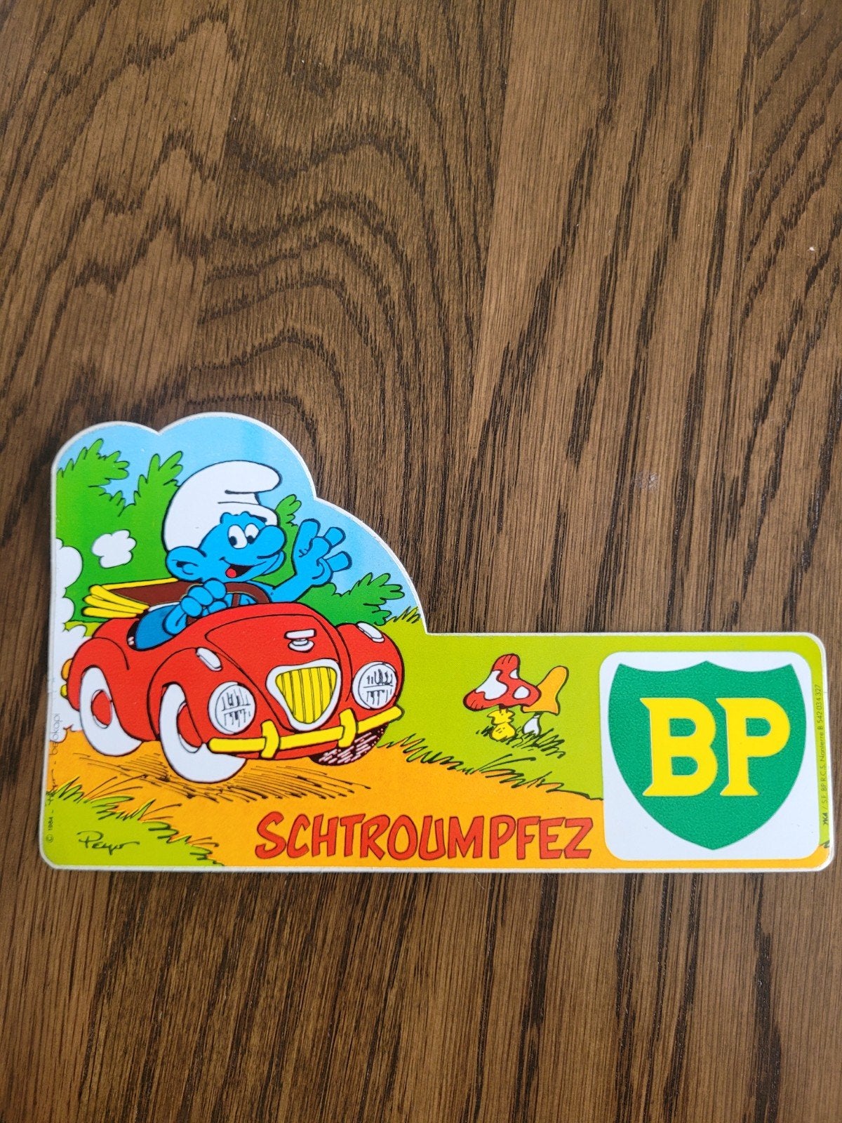 oude sticker de smurfen BP, Ophalen of Verzenden