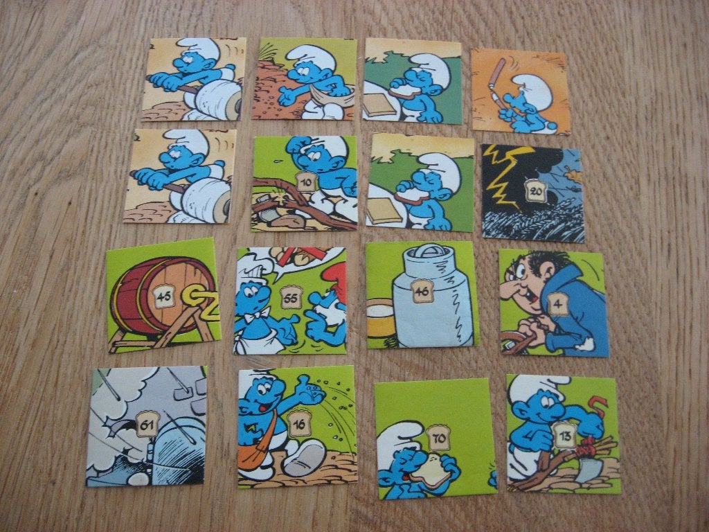 16 Vintage Stickers Smurfen, Verzamelen, Ophalen of Verzenden, Smurfen, Nieuw, Plaatje, Poster of Sticker