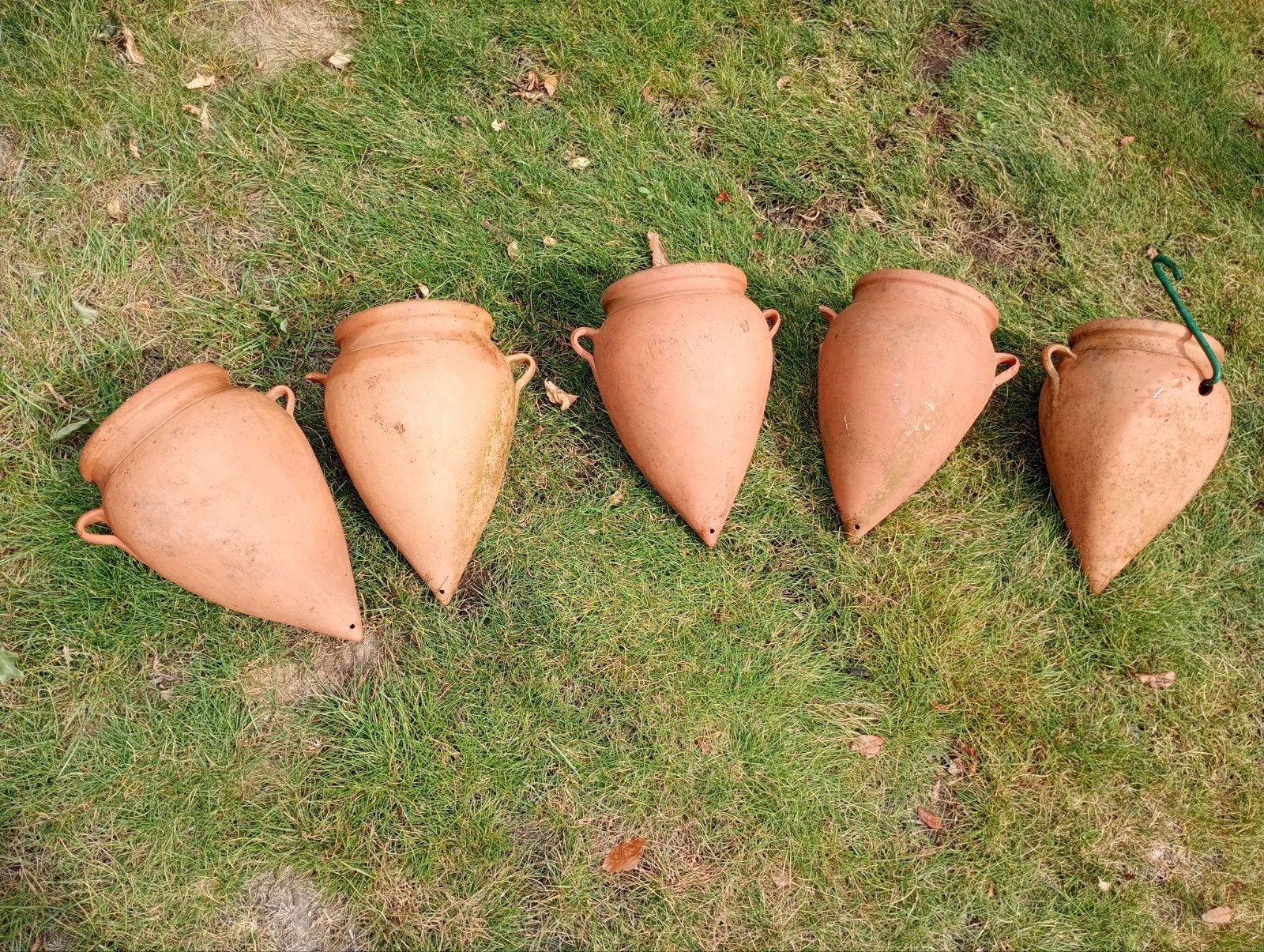 5 bloempotten, Ophalen
