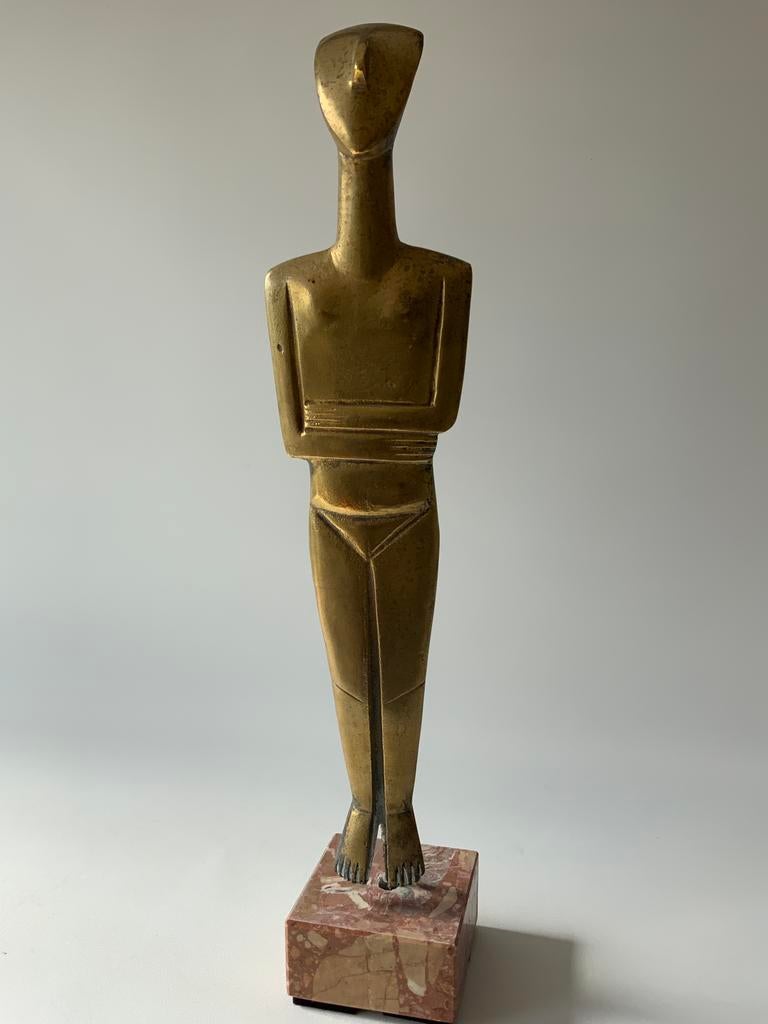 Massief brons beeld E.Zolotas gesigneerd, Antiek en Kunst, Kunst | Beelden en Houtsnijwerken, Verzenden, Art deco, Brons, 20 - 50 cm