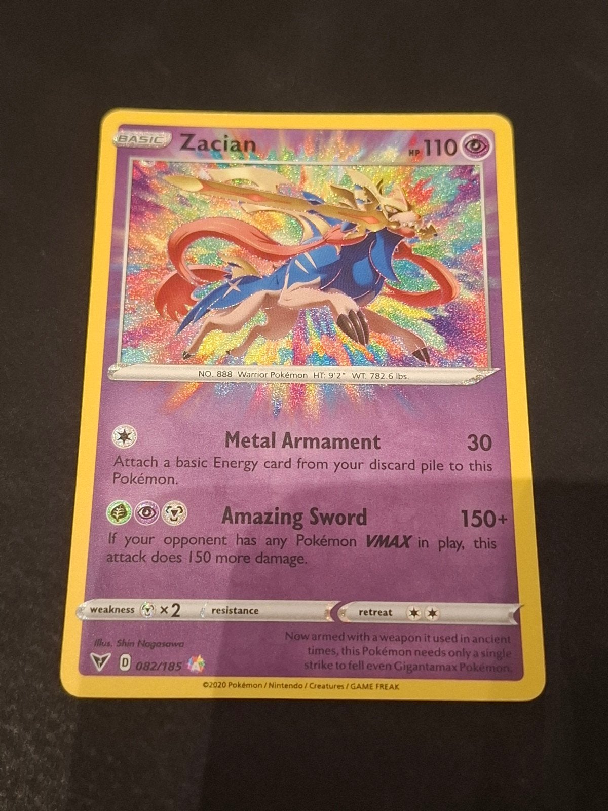 Carte Pokémon Zacian Amazing Rare (082/185) - Vivid Voltage, Enlèvement ou Envoi