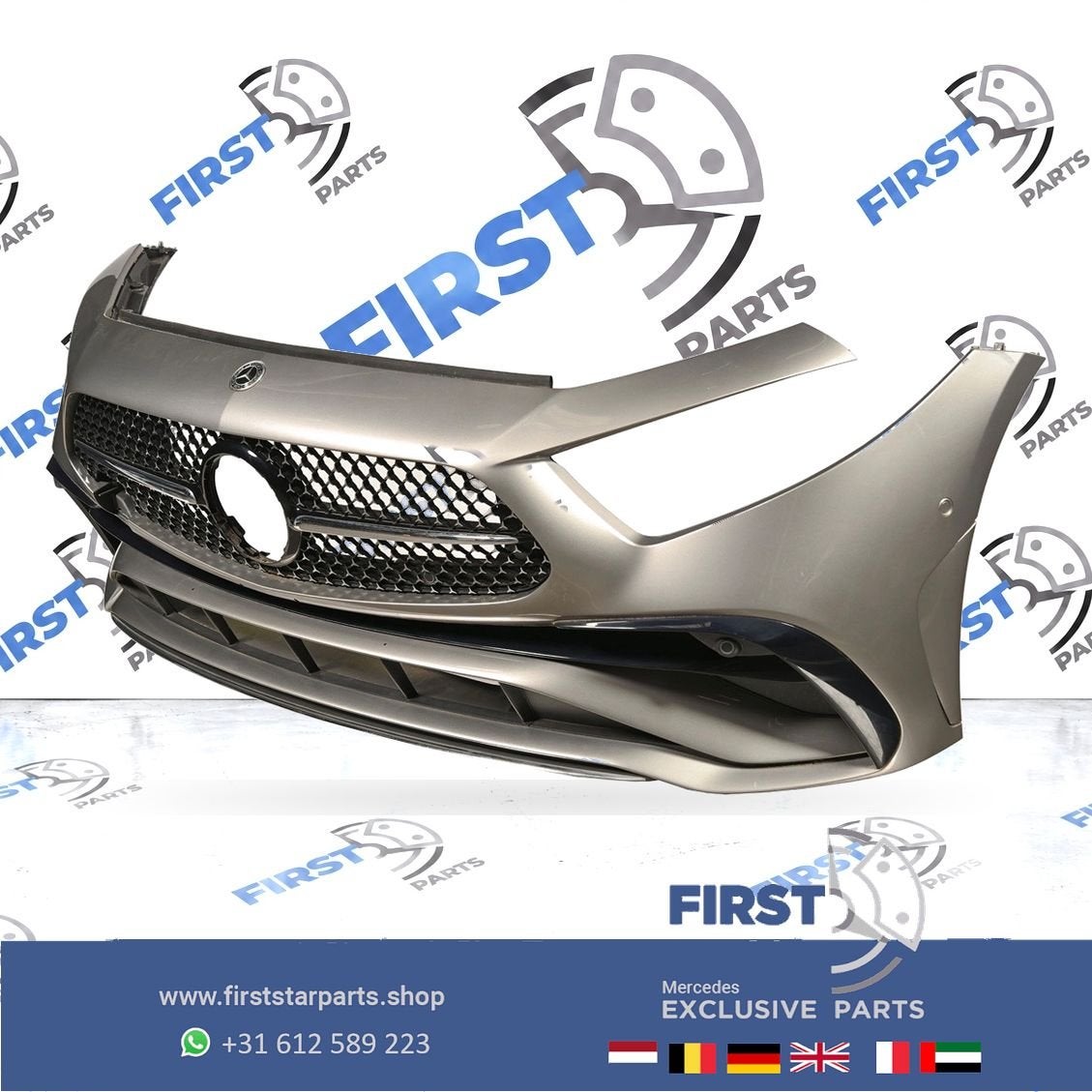 W257 BUMPER C257 CLS 53 FACELIFT AMG VOORBUMPER + STARS GRIL, Gebruikt, -, Voor, Ophalen of Verzenden
