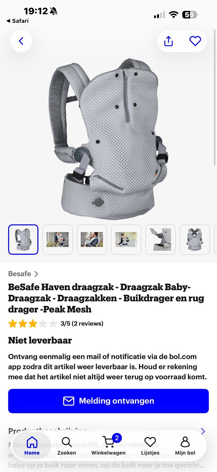 BESAFE draagzak buik en rug, Enfants & Bébés, Enlèvement, Ventre, Porte-bébé