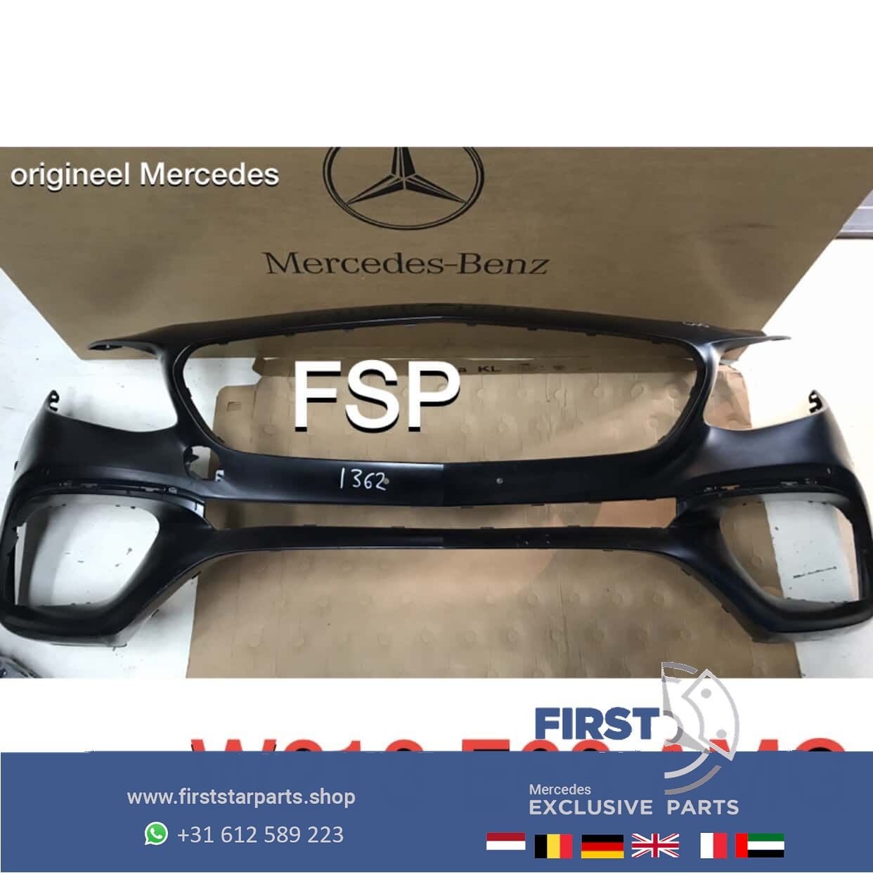W213 S213 E63 AMG VOORBUMPER ZWART ORIGINEEL Mercedes E Klas, Auto-onderdelen, Gebruikt, -, Voor, Ophalen of Verzenden
