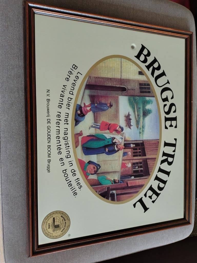 Originele Vintage Bierspiegel Brugse Tripel – 51 x 63 cm, Enlèvement