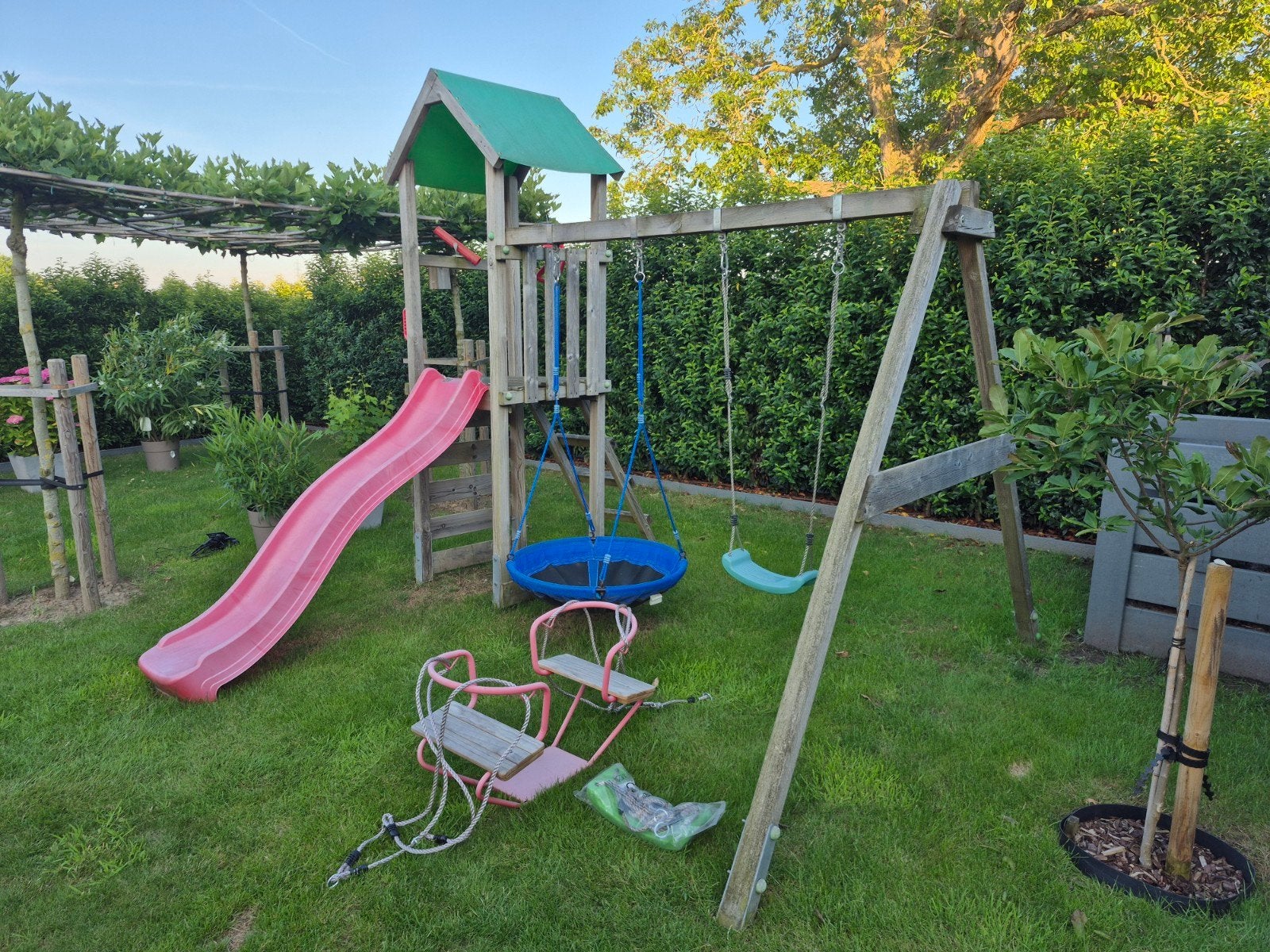 Balançoire en bois Wickey avec accessoires, Enlèvement, Utilisé, Balançoire