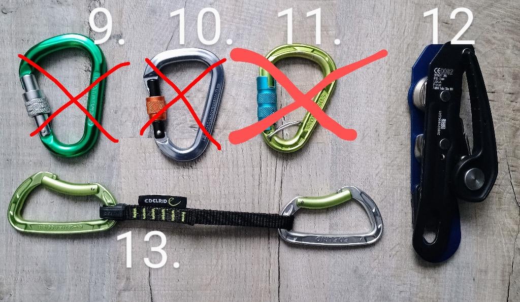 Musketon, karabiners, slings, klim accessoires. Nieuw/gebrui, Enlèvement ou Envoi, Comme neuf, Accessoire d'escalade