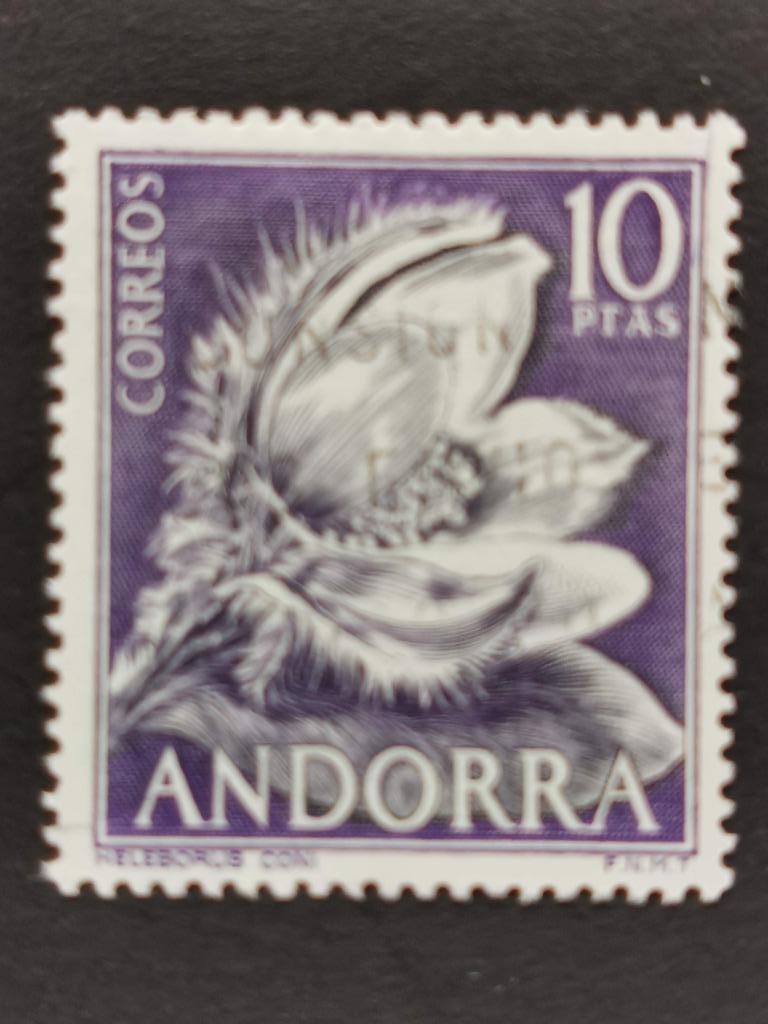 Spaans Andorra 1966 - bloemen, Ophalen of Verzenden, Gestempeld