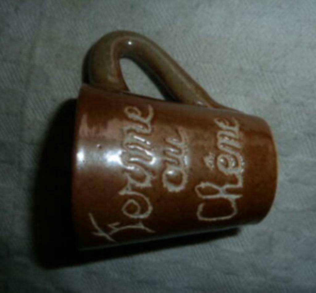 #C bier glas / mini pul FERME AU CHÊNE - Durbuy, Ophalen of Verzenden, Gebruikt, Bierglas