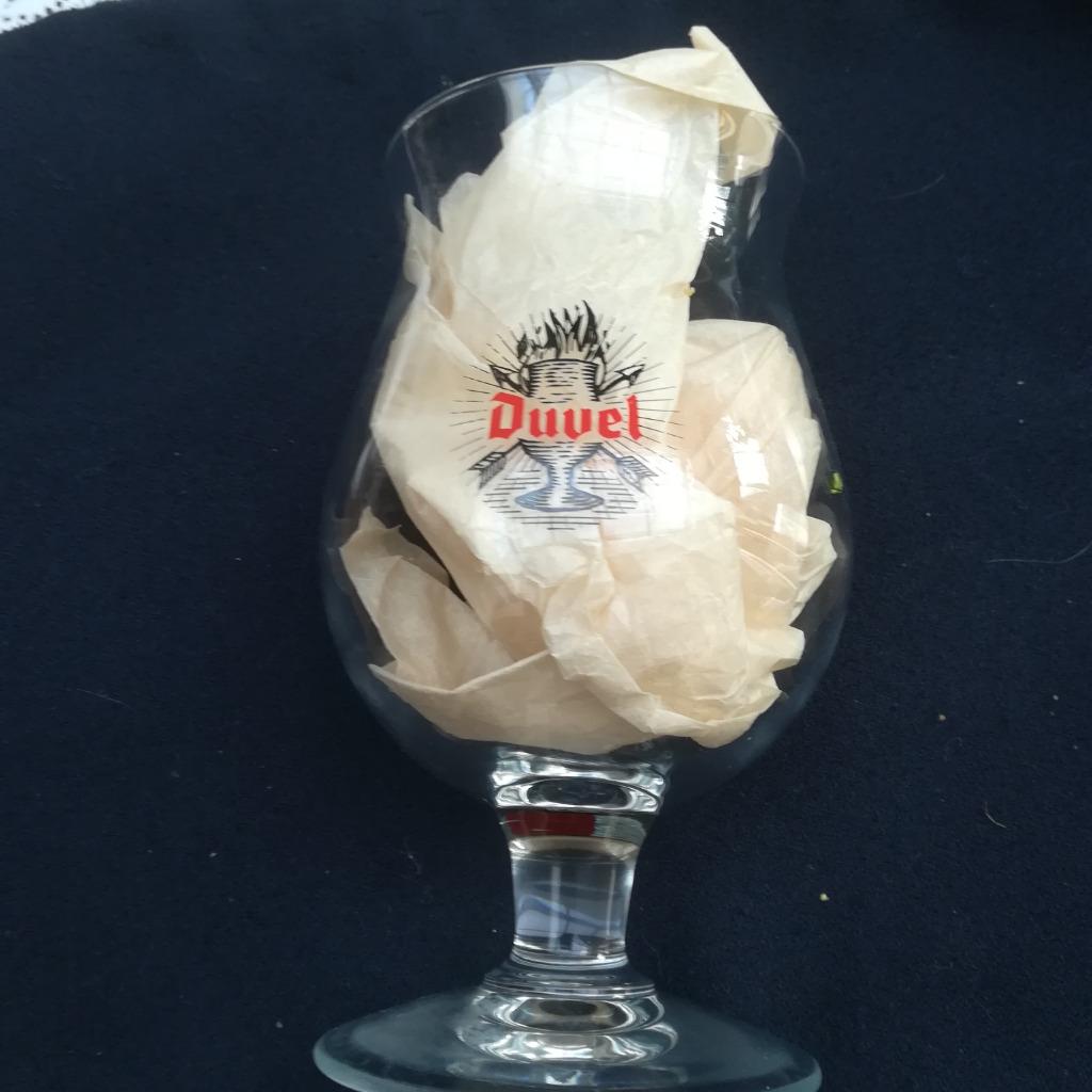 DUVEL: Bierglazen op steel met logo, Ophalen of Verzenden, Duvel
