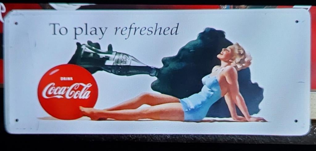 Plaque de métal coca cola 27cm sur 11cm, Collections, Enlèvement ou Envoi