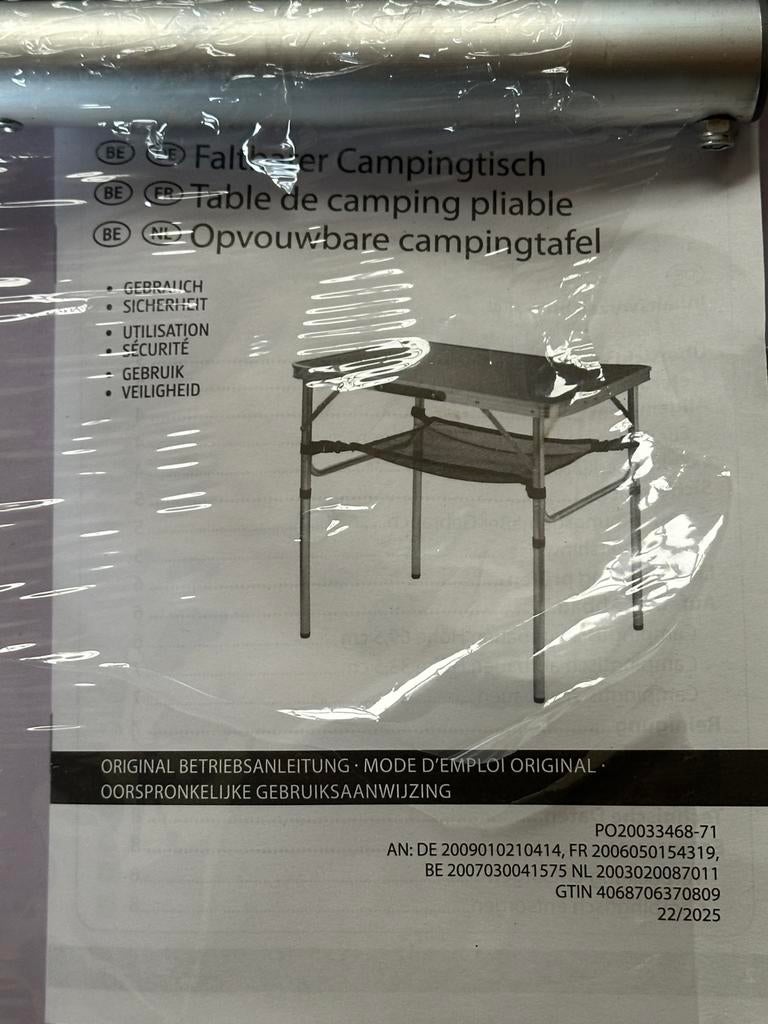 Table de camping pliable neuve, Jardin & Terrasse, Barbecues au charbon de bois, Enlèvement, Comme neuf
