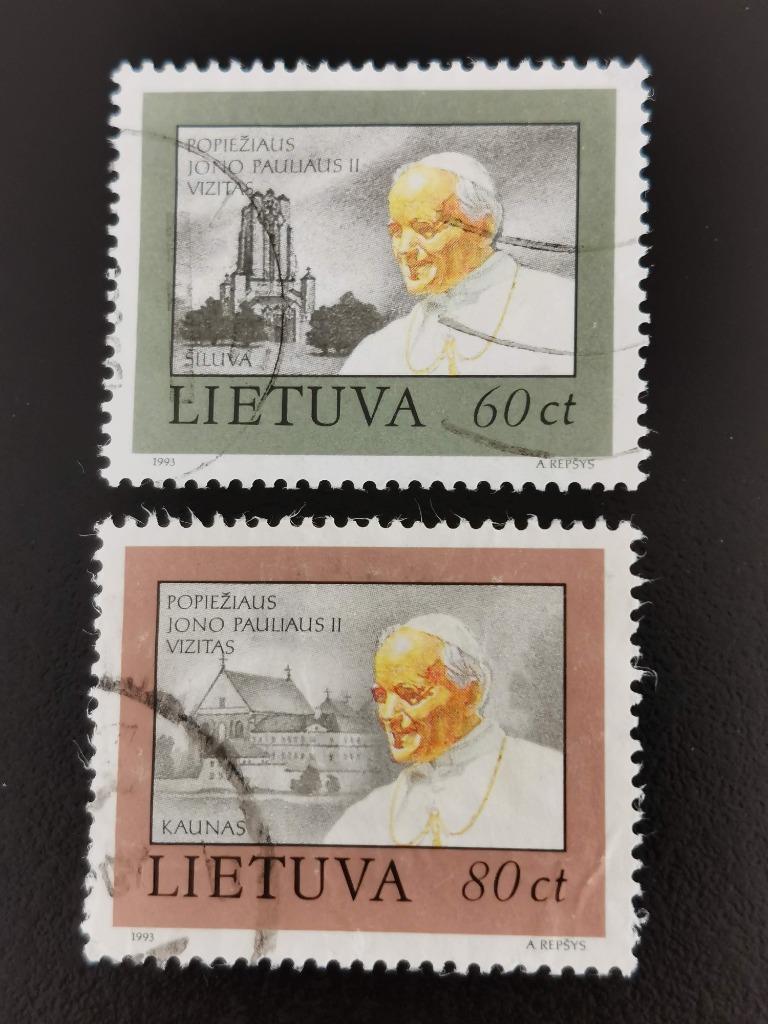 Lituanie 1993 - Visite du pape, Timbres & Monnaies, Enlèvement ou Envoi, Autres pays, Affranchi