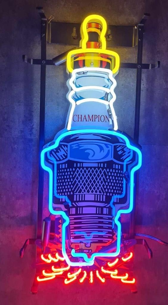 Champion bougie neon reclame verlichting en andere USA neons, Enlèvement ou Envoi, Neuf, Table lumineuse ou lampe (néon)