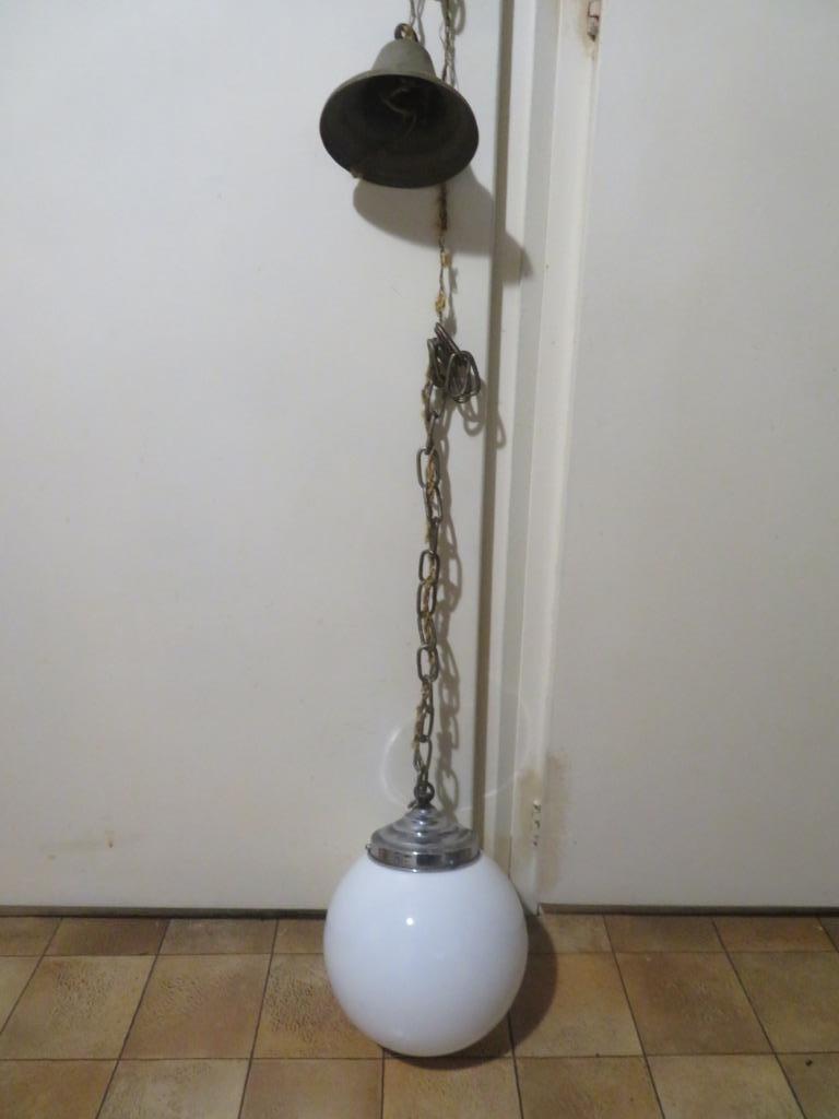 Hanglamp, Huis en Inrichting, Lampen | Hanglampen, Ophalen, Zo goed als nieuw, Glas, Rustiek en modern
