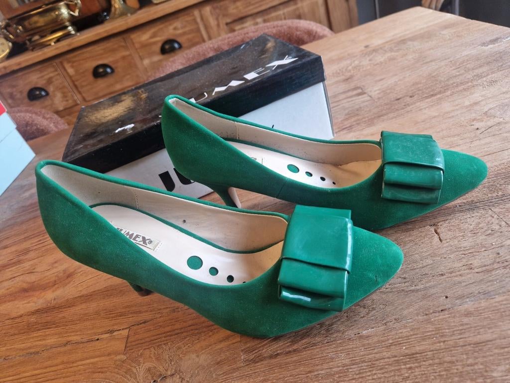 Pumps dames schoenen Jumex nubuck groen maat 37, Ophalen of Verzenden, Zo goed als nieuw, Groen, Pumps